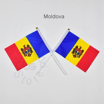 Moldova 14 * 21 cm bayrak Afiş el sallayarak Ulusal bayrak Ev Dekorasyon bayrak afiş