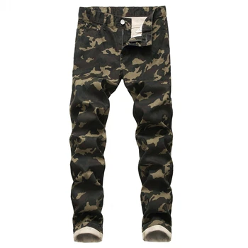 Kamuflaj Kot Pantolon Erkekler 2020 Moda Askeri Tarzı Denim Pantolon Erkek Pamuklu Rahat Streç Kot Erkek