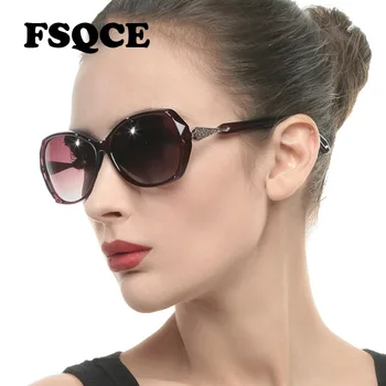 FSQCE Moda Büyük Boy Kadın Güneş Gözlüğü Vintage Beyaz Büyük Oval Kadın Güneş Gözlüğü Büyük Kahverengi Bayanlar Güneş Gözlüğü UV400