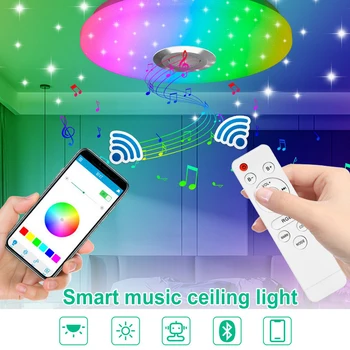 RGB LED tavan ışık 200W 220V APP Bluetooth müzikli ışık yatak odası Akıllı tavan lambaları Ev Aydınlatma Uzaktan Kumanda İle kontrol