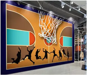 WDBH özel fotoğraf 3d duvar kağıdı Basketbol sahası net siluet takım odası ev dekor 3d duvar resimleri duvar kağıdı duvar 3 d