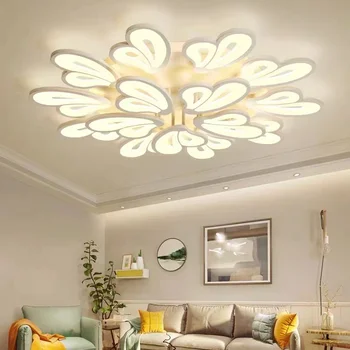 Modern LED oturma odası tavan lambası akrilik ışık kolye ışık yemek odası kolye ışık Villa ev dekoratif aydınlatma armatürü