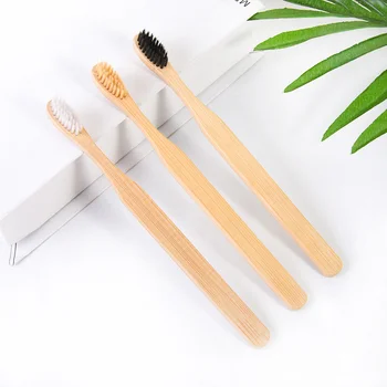 10 Ahşap Diş Fırçası Katı Bambu Saplı Yumuşak Elyaf Çevre Dostu Diş Fırçaları Diş Temizleme Yetişkin Ağız Bakımı Sağlıklı Ürünler
