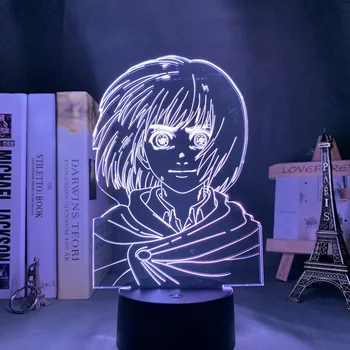 Anime Titan 3d lamba Armin Arlert ışık yatak odası dekorasyon çocuklar hediye Titan LED gece Lambası Armin Arlert
