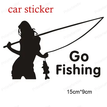 2016 yeni dekorasyon sticker serin yaratıcı seksi güzel kız gitmek balıkçılık araba sticker Yansıtıcı bant su geçirmez araba sticker