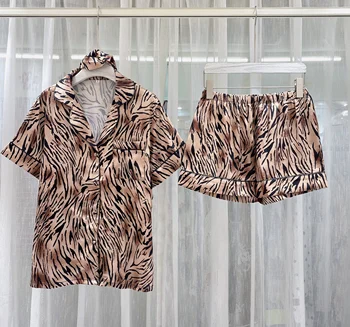 JRMISSLI Kısa Pijama Kadın Pijama Saten İpek Salonu Aşınma Pijama İki Parçalı Set Pjs Bayanlar 2020 Moda Gece Takım Elbise