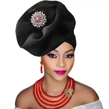 Afrika Kadınlar Büyük Çiçek Türban Şapka Moda Müslüman Başörtüsü Kapaklar Elmas Kafa Wrap Bayanlar Bandana Kemo Kap Hazır giyim