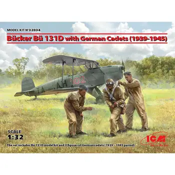 ICM32034 Alman Öğrencilerle ICM 1/32 ölçekli Bücker Bü 131D 1939-1945