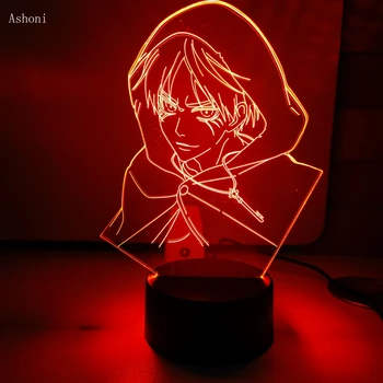 Anime Saldırı Titan Eren Jaeger LED Gece Lambası LAMBA Titan Eren 3D Lamba Masa Lambası Doğum Günü tatil Hediye