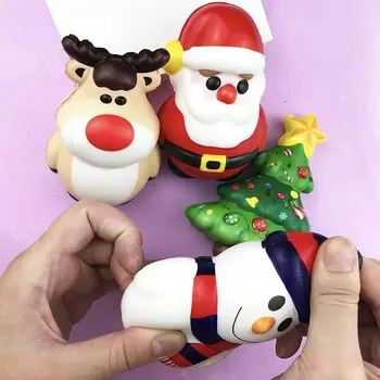 1 ADET Squishy Oyuncaklar Çocuklar İçin noel hediyesi Noel Baba Kardan Adam Geyik Noel Ağacı Sevimli Yavaş Yükselen Stres Giderici Sıkmak Oyuncak Z3J6