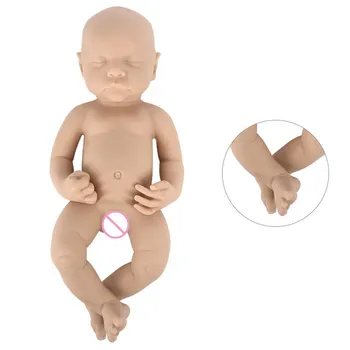 Yeni 16 inç Erkek ve Kız Yeniden Doğmuş bebek Kiti Boş Tam Vücut Katı Silikon uyku Yeniden Doğmuş bebek Kiti Boyasız çok yumuşak dokunmatik