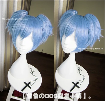 Anime Suikast sınıfı Shiota Nagisa Kısa Mavi Ponytails ısıya dayanıklı saç Cosplay Kostüm Peruk + ücretsiz Peruk Kap