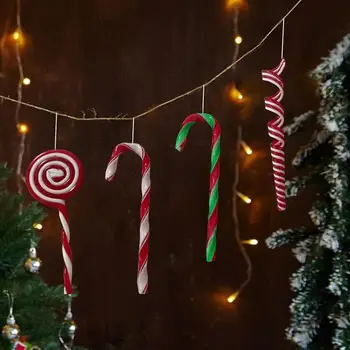 Noel Süslemeleri Akrilik Şeker Noel Renkli Büyük Koltuk Değneği noel hediyesi Yeni Yıl Şenlikli ve Parti Süslemeleri
