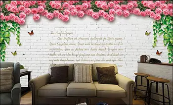 3d odası duvar kağıdı özel duvar dokunmamış fotoğraf Kırmızı gül çiçek barış dualar boyama 3d duvar resimleri duvar kağıdı duvarlar için 3 d