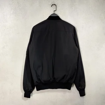 Sokak Yüksek Sonbahar Erkek Bombacı Ceket Standı Yaka Uzun Kollu Harajuku Rahat Giyim Gotik Fermuar Siyah Kargo Ceketleri Erkek