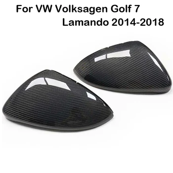 Gerçek Karbon Fiber Araba Ayna VW Volkswagen Golf 7 İçin MK7 Golf Sportsvan Touran Dikiz Yan ayna kapağı Kapağı dış parçaları