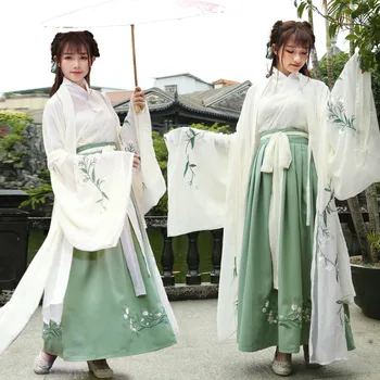 Geleneksel Dans Çin Kostüm Hanfu Elbise Nakış Tang Hanedanı Peri Prenses Antik Giyim Performans Giyim