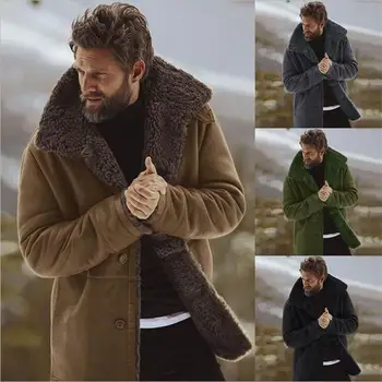 2021 Kış Erkek Ceket Moda Marka Giyim Polar Astarlı Kalın Sıcak Yün Palto Erkek Yün Karışımı erkek Ceket Artı Boyutu
