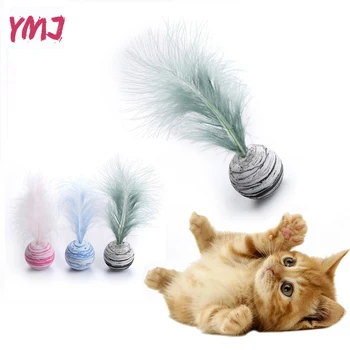 Kedi Oyuncak Yıldız Topu Tüy Yüksek Kaliteli Sünger Malzeme Hafif Köpük Topu Atma Komik İnteraktif Peluş Tüy Oyuncak Malzemeleri