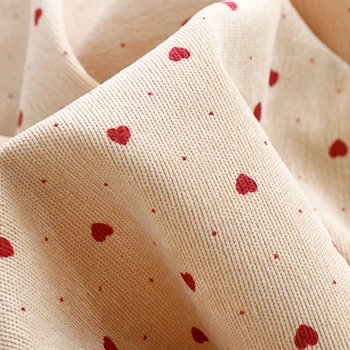 100x140cm Kalp Baskı Kadife Moda Kumaş Sonbahar ve Kış Elbise Gömlek Kız Elbise Kadife El Yapımı DİY Kumaş