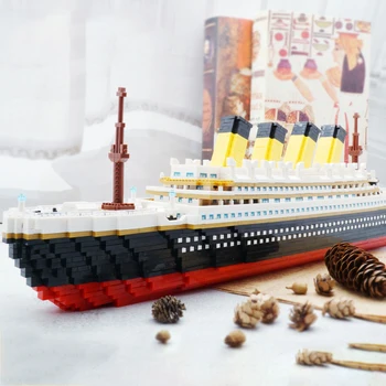 3800 Adet Titanic Mini Yapı Taşları eğitici oyuncak Tekne Gemi Mikro Tuğla Juguetes Hediyeler Çocuklar için Noel hediyesi PZX 9913