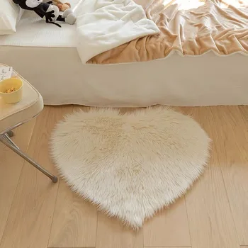 Kız Kalp Kabarık Kat Mat Yatak Odası İskandinav Tarzı Pembe Ve İhale Aşk Tavşan geçirmez Odası Mat Sevimli Başucu Battaniye Kilim Vloerkleed