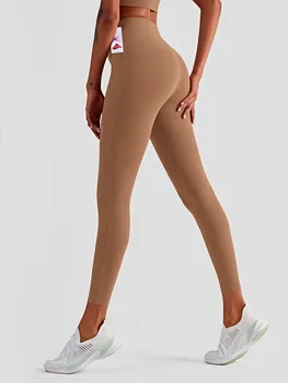 Yumuşak Kadın Spor Fitness Yoga Pantolon Hiçbir T-line Yüksek Bel Tozluk Push Kadar Elastik Bodur Geçirmez Egzersiz Spor Pantolon Lycra Tozluk 