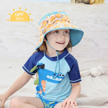 Güneş şapkası Kız Plaj Yaz Aksesuar UV Koruma Geniş Ağız Tatil Kap Çocuklar İçin Bebek Yüzme