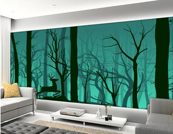 Özel Doğa duvar kağıdı, Geyik orman manzara, 3D fotoğraf duvar oturma odası yatak odası TV zemin su geçirmez papel de parede