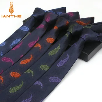 Erkek bağları kravat erkek vestidos iş düğün kravat Erkek Elbise legame hediye gravata klasik paisley jakarlı dokuma 6 cm ince