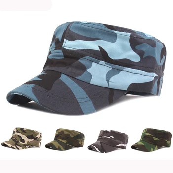HT3105 Kamuflaj beyzbol şapkası Düz Üst Harbiyeli Ordu Askeri Kap Erkek Kadın Ayarlanabilir beyzbol şapkası Unisex Bahar Yaz güneşlikli kep