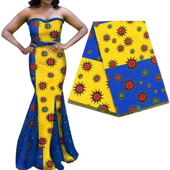 Afrika Ankara Baskı Batik Kumaş Gerçek Balmumu Patchwork Loingcloth Parti Elbise Yapıt Handmake Tissu Metre Tarafından 100 % Pamuk Pagne