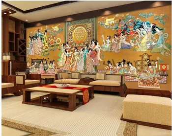 3d fotoğraf duvar kağıdı özel duvar Dev Çin mahkemesi bayan figürü arka plan ev dekor 3d duvar resimleri duvar kağıdı duvarlar için 3 d
