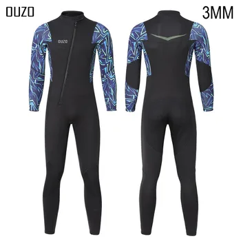 3MM Neopren erkek Uzun Kollu Spearfishing Wetsuit SBR Sıcak Tutmak Dalış Yüzme Kayaking Sörf Sürüklenen dalgıç kıyafeti