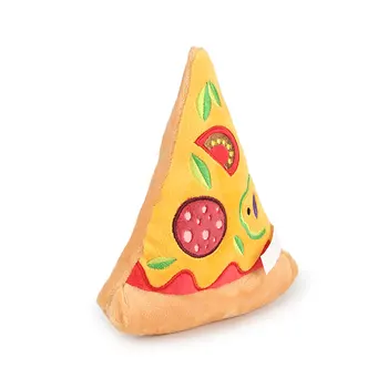 Peluş Pizza Gıcırtılı Oyuncaklar Pet Köpek Çiğnemek Oyuncaklar Köpek Çiğnemek Diş Bite İnteraktif Eğitim Köpekler İçin Diş Temizleme Pizza Gıcırtılı Oyuncaklar