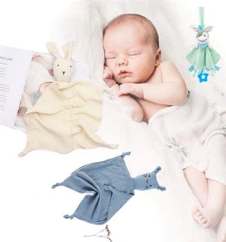 Bebek Peluş Doldurulmuş Oyuncaklar Karikatür Hayvan Blankie Yatıştırmak Yatıştırmak Havlu Bebek Yenidoğan Yumuşak Rahatlatıcı uyku oyuncakları Bebek