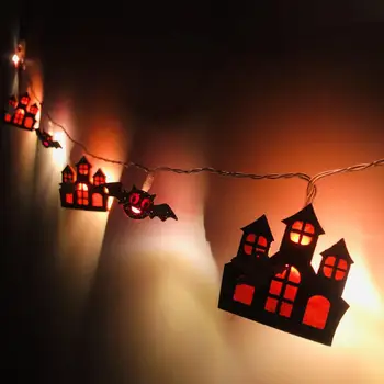Peri ışık hafif dize lambası Güvenli Şenlikli Dekorasyon Faydalı Cadılar Bayramı LED yarasa kale Peri Gece Lambası