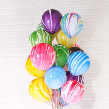 15 Adet Mavi Pembe Balonlar Set Akik Mermer Konfeti Balon Çocuklar için Doğum Günü Partisi Bebek Duş Mezuniyet Dekorasyon Düğün
