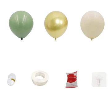 115 Adet Balon Kiti Vintage Zeytin Yeşili Balon Garland Seti Bebek Duş, Gelin Duş, Doğum Günü Partisi, Düğün