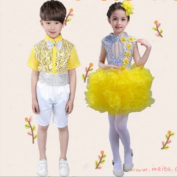 Çocuk Bale etek Gösterisi Prenses Gösterisi etek Pullu Tutu kurşun Çiçek Koro elbise Gösterisi Sarong Kız Dans elbise