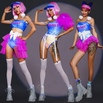 Yeni Seksi Kız Dans Takımı Kostüm Seti Kadın Şarkıcı Giyim