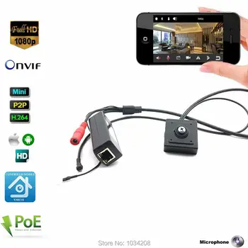 1080P Mini POE Kamera POE Minyatür IP Kamera Ses CCTV ağ kamerası P2P Ethernet Üzerinden Güç IPC Web cam İçin otomat