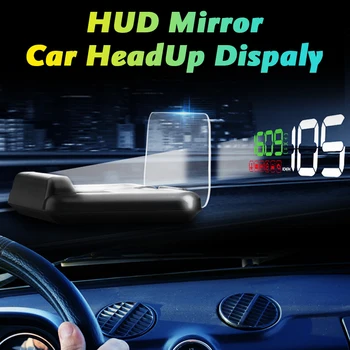 HUD Ayna Araba LED Head Up Display Cam Hızlı Projektör Güvenlik Alarmı Su Sıcaklığı Aşırı Hız KMH dev / dak Gerilim Hız Göstergesi
