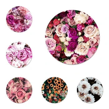 Şakayık Ayçiçeği Gül Papatya Erik Bitkiler Çiçek Rozeti Broş Pin giysi aksesuarları Sırt Çantası Dekorasyon hediye