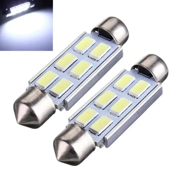 4 X Canbus kubbe Festoon 42 MM 6 LED 5630 SMD C5W Voiture ampul 211-2 578 212-2 DC 12V Blanc Pur 6000 K