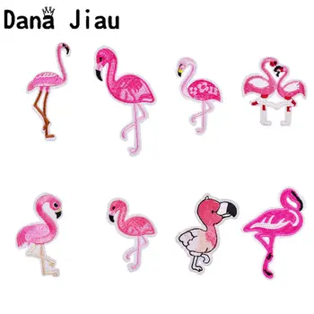 50 adet Küçük Sayı Flamingo Pembe Sevimli çocuk Çantası İşlemeli Bez Çıkartmalar Giyim Aksesuarları rozetli yama