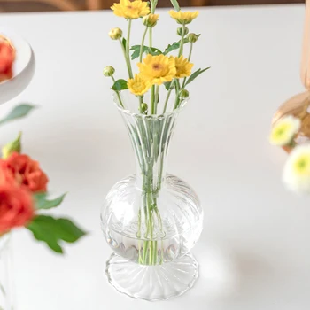 Cam Çiçek Vazo Ev Temizle Vazo Mini Vazo Çiçekler Vazo Minimalist Vazo İskandinav Ev Tasarımı