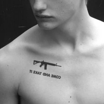 Tabancası Yutmak Su Geçirmez Geçici Dövme Etiket Siyah Yıldız İngilizce Harfler Sahte Dövme Flaş Dövme El Göğüs Vücut Sanatı Erkekler için