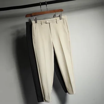Ilkbahar Yaz 4 Renk günlük erkek pantolonları Moda İş Sosyal Ofis Takım Elbise Pantolon Dokuz Puan Pantolon Kore Giysi