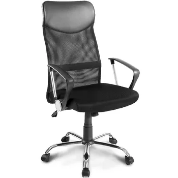 Ofis Döner Sandalye Ergonomik Tasarım Yönetici Koltuğu Kafalık Mesh Geri / Rocker Fonksiyonu / Sabit Kol Dayama / Yüksekliği Ayarlanabilir